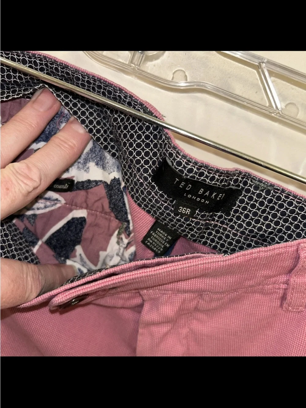 Ted Baker Dusty Rose Cotton Flat-Front Shorts